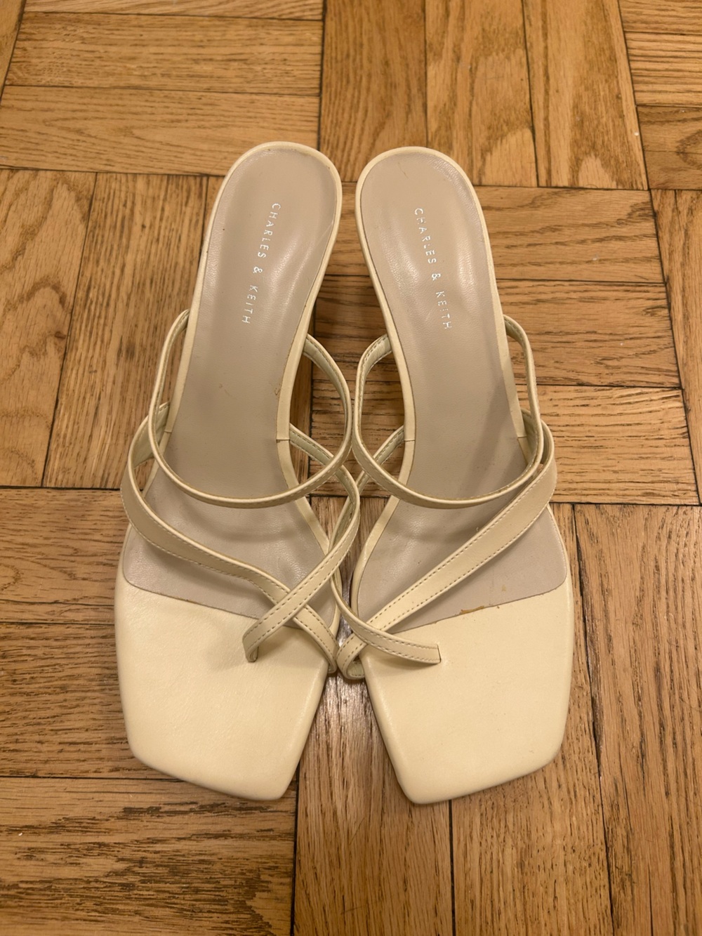 NWT Charles & Keith Strappy Square-Toe Sandals
